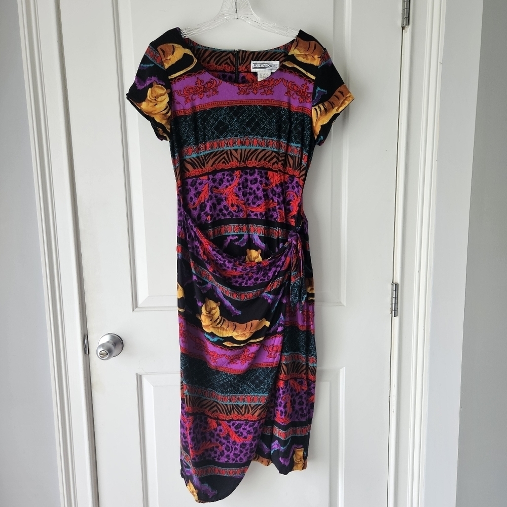 The Jessica Vintage Wrap Dress Colorful Patterned